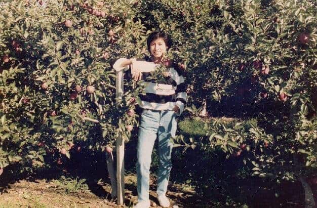 Constance and Elisa explored an orchard in Kelowna in the 1980s. Pictured is Elisa. | Supplied
