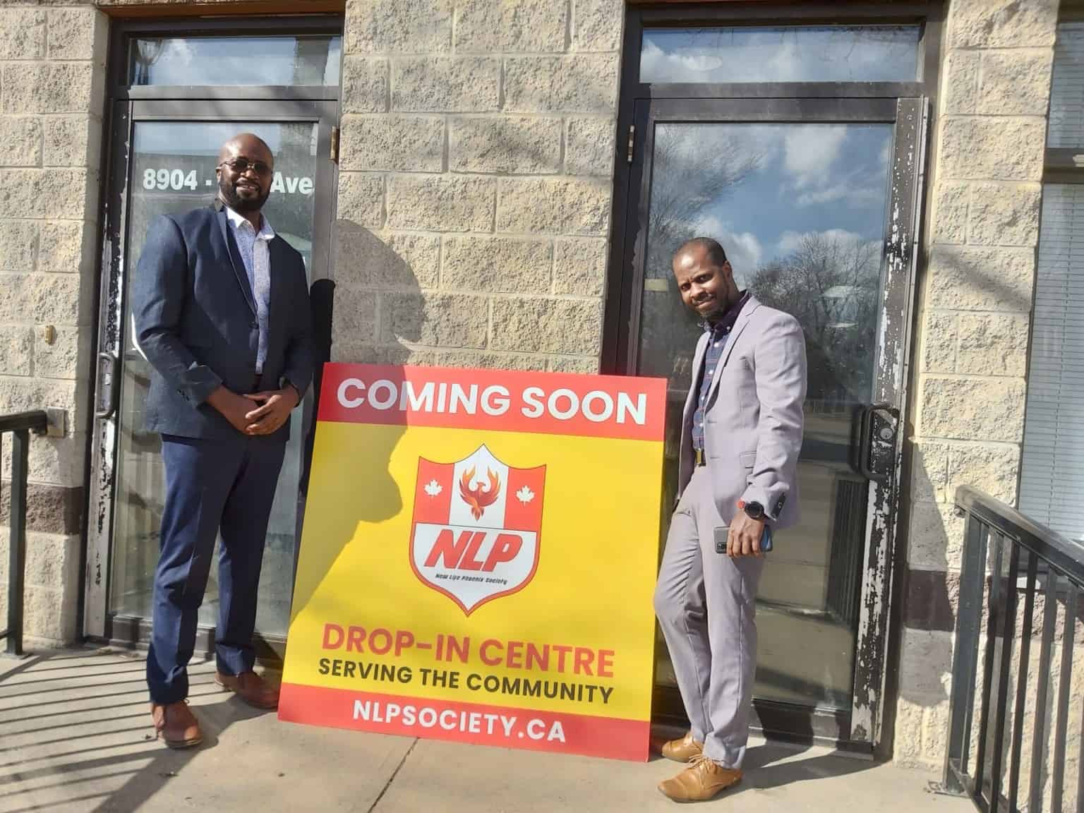 Garfield Aikman, left, and Delano Thomas are finalizing the steps for launching New Life Phoenix Society, in the former Landlord & Tenant space at Nova Plaza. The facility houses counselling rooms, a kitchen, and a classroom for work skills training and certification. | Kate Wilson